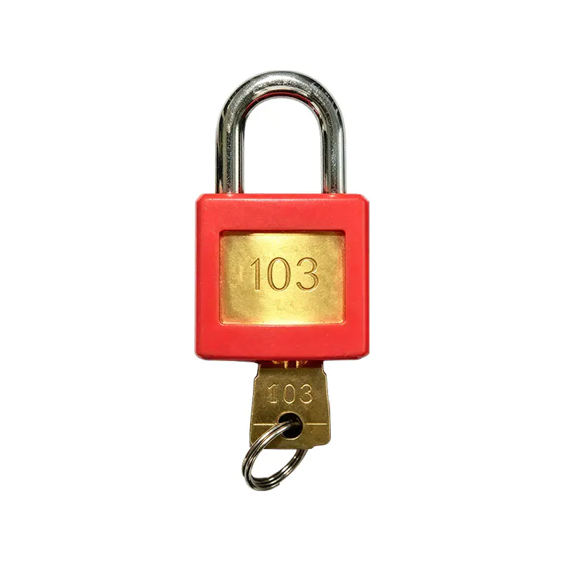 Lucchetto antincendio in ottone con custodia in silicone rosso